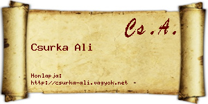Csurka Ali névjegykártya